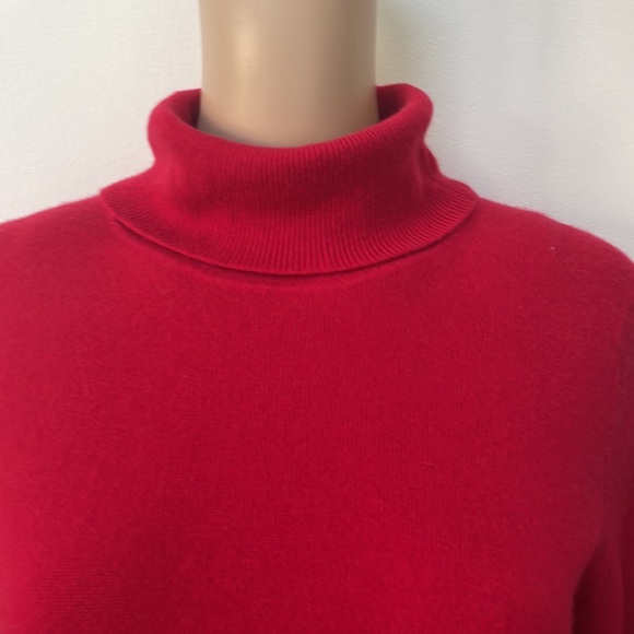 Talbots 100% Cashmere Red Turtlenck Sweater - Picture 2 of 8
